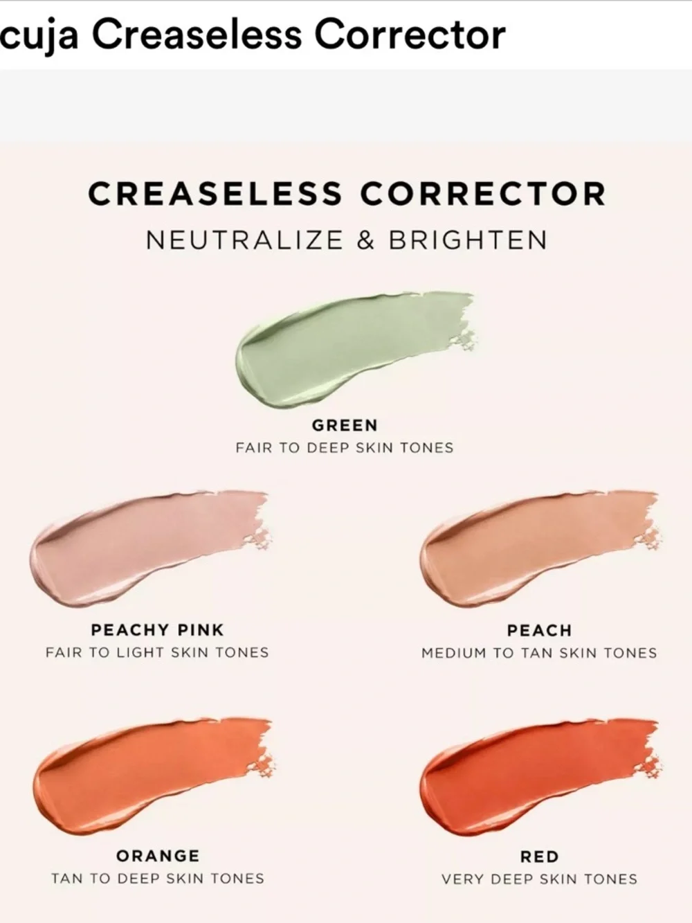 tarte Creaseless Corrector shade Orange Correcting Cream Brand New in Box